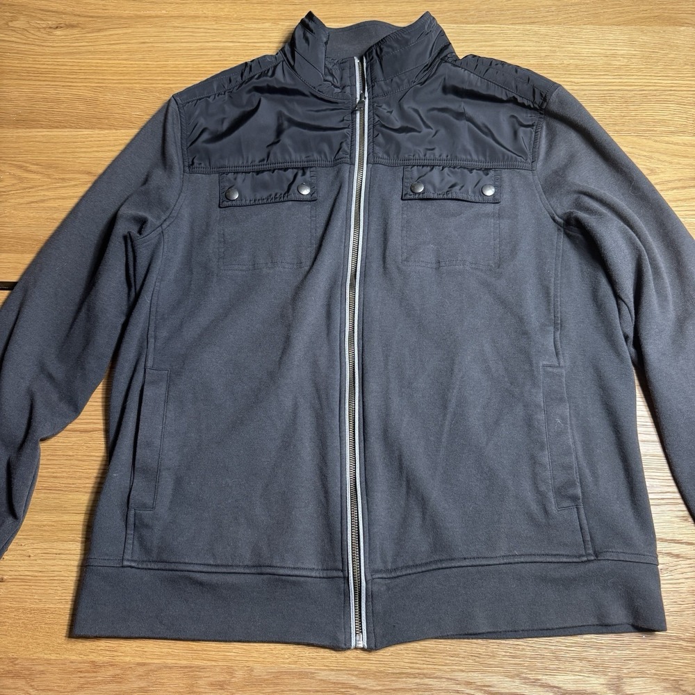 Mens Black Zip Up Banana Republic Sweatshirt - Size XL